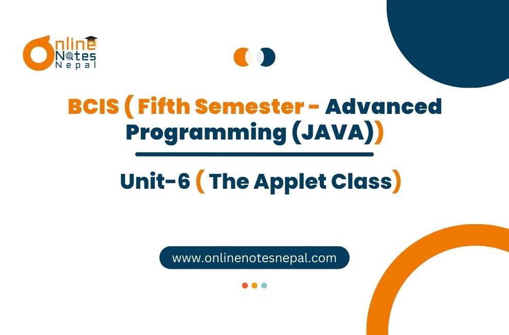 Unit VI: The Applet Class